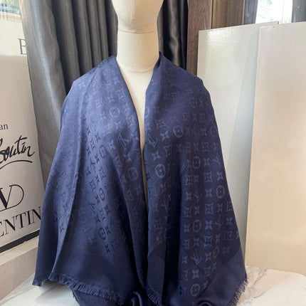 LV Monogram Stole Dark Blue Scarf
