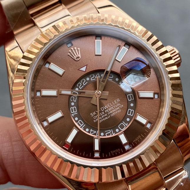SKY-DWELLER 42 ROSE GOLD BROWN DIAL