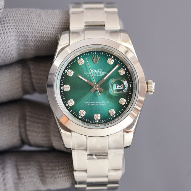 DATEJUST 41MM STEEL SMOOTH BEZEL DIAMOND NUMERALS