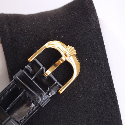 DATEJUST 40MM SMOOTH BEZEL GOLD CASE BLACK LEATHER