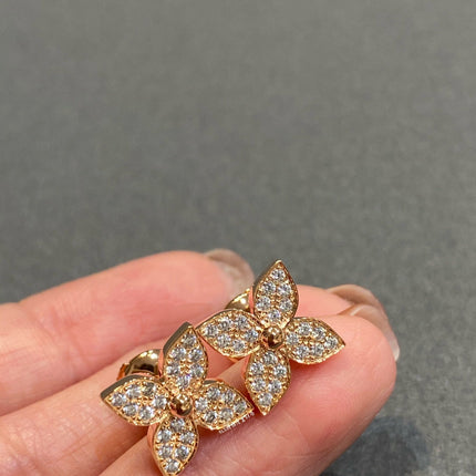 STAR EARRINGS PINK GOLD DIAMOND