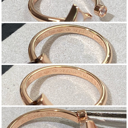 STAR 1 DIAMOND MOP PINK GOLD RING