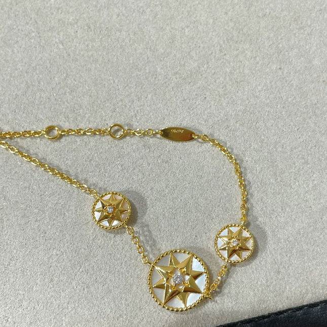LUCKY STAR GOLD DIAMOND 3 MOTIF BRACELET