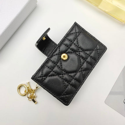 CARD HOLDER WALLET SHEEPSKIN BLACK