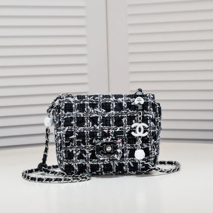 MINI FLAP BAG TWEED 8055 BLACK