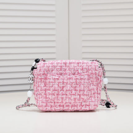 MINI FLAP BAG TWEED 8055 PINK