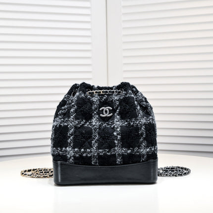GABRIELLE BACKPACK 8051 BLACK AND GRAY CHECKERED