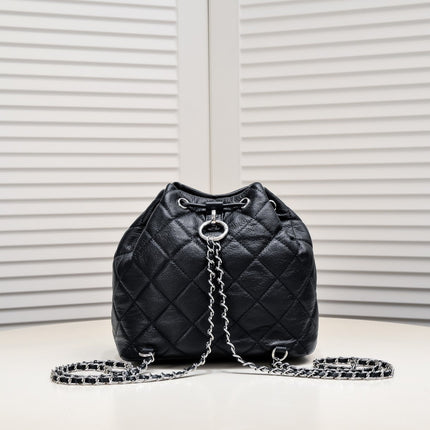 COWHIDE LEATHER BACKPACK 8038 BLACK