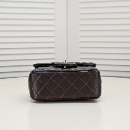 SMALL FLAP BAG 17CM 1786 BROWN SILVER