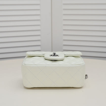 SMALL FLAP BAG 17CM 1786 WHITE SILVER