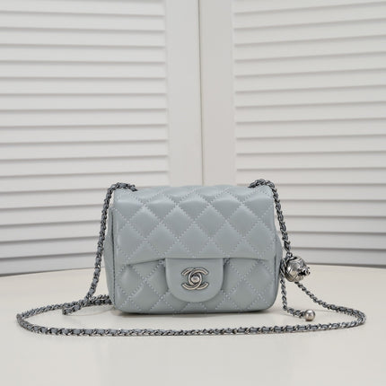 SMALL FLAP BAG 17CM 1786 GREY SILVER