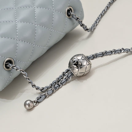 SMALL FLAP BAG 17CM 1786 GREY SILVER