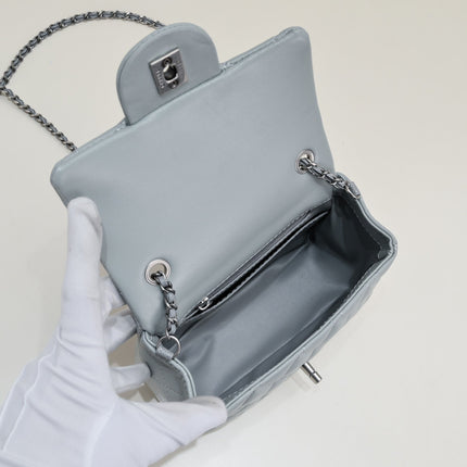 SMALL FLAP BAG 17CM 1786 GREY SILVER