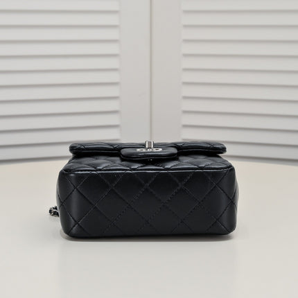 SMALL FLAP BAG 17CM 1786 BLACK SILVER