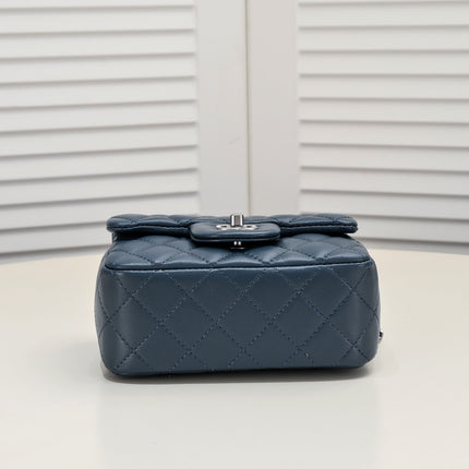 SMALL FLAP BAG 17CM 1786 SAPPHIRE BLUE SILVER