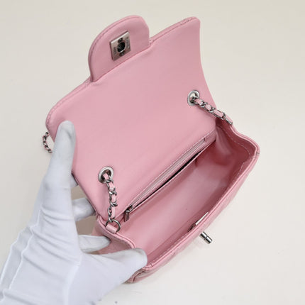 SMALL FLAP BAG 17CM 1786 PINK SILVER