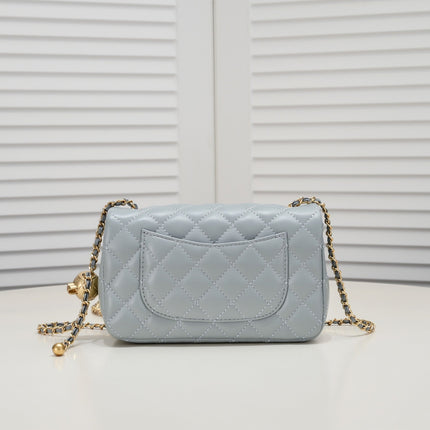 FLAP BAG 20CM 1787 GREY GOLD