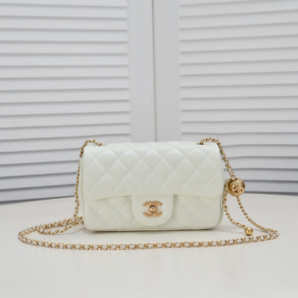 FLAP BAG 20CM 1787 WHITE GOLD