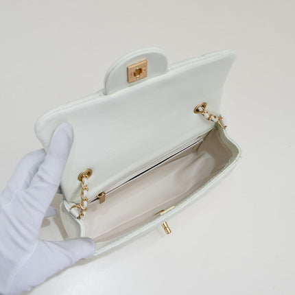 FLAP BAG 20CM 1787 WHITE GOLD