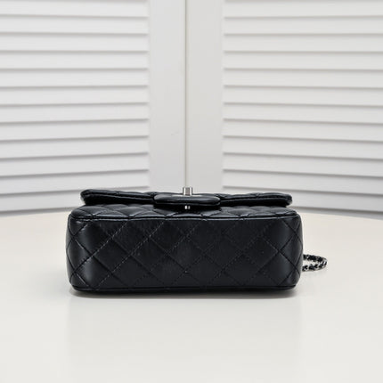 FLAP BAG 20CM 1787 BLACK SILVER