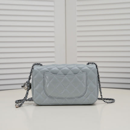 FLAP BAG 20CM 1787 GREY SILVER