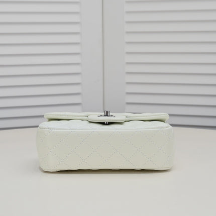 FLAP BAG 20CM 1787 WHITE SILVER