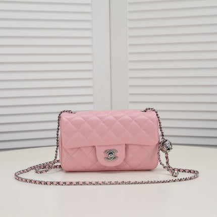 FLAP BAG 20CM 1787 PINK SILVER