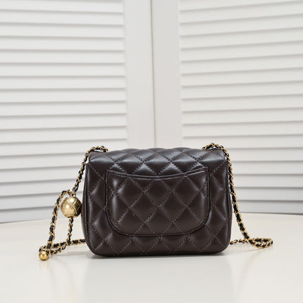 SMALL FLAP BAG 17CM 1786 BROWN GOLD