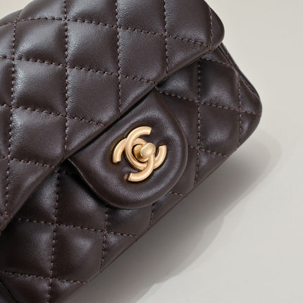 SMALL FLAP BAG 17CM 1786 BROWN GOLD