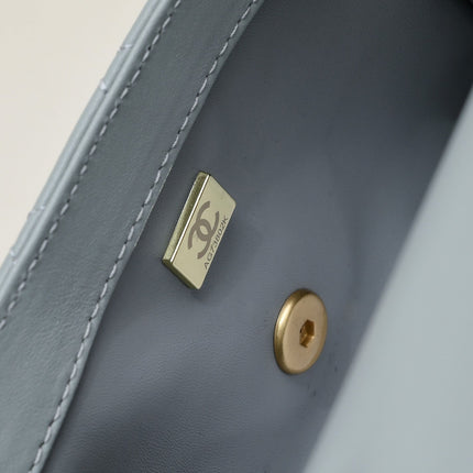 SMALL FLAP BAG 17CM 1786 GREY GOLD