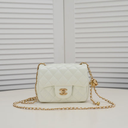 SMALL FLAP BAG 17CM 1786 WHITE GOLD