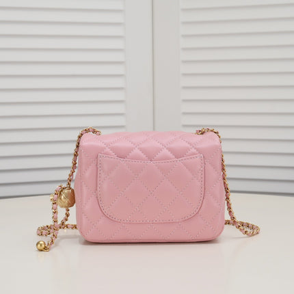 SMALL FLAP BAG 17CM 1786 PINK GOLD