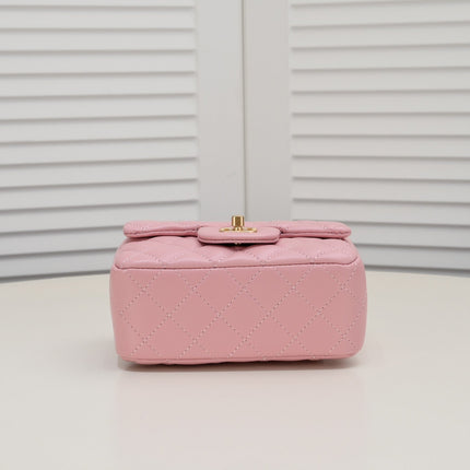 SMALL FLAP BAG 17CM 1786 PINK GOLD