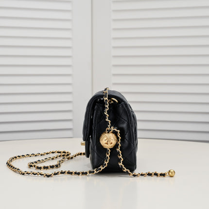 SMALL FLAP BAG 17CM 1786 BLACK GOLD