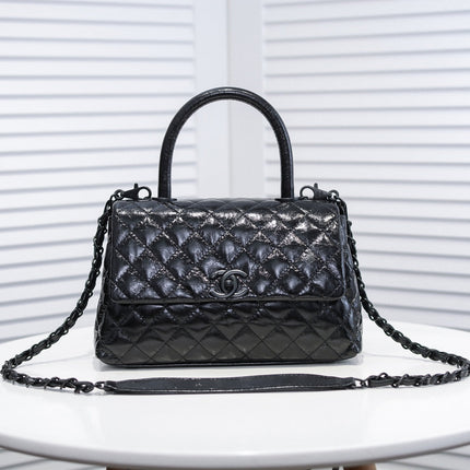 GUNMETAL QUILTED AGED CALFSKIN MEDIUM 26CM 92991
