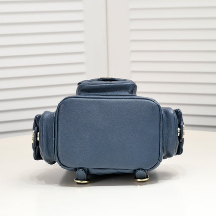 DOUBLE-SHOULDER MINI BACKPACK 9111 NAVY BLUE