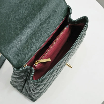 QUILTED CAVIAR 28CM 92992 DARK GREEN