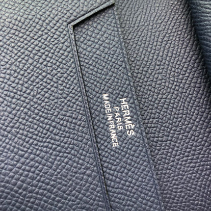 BEARN COMPACT WALLET 12 IN PRUSSIAN BLUE EPSOM LEATHER