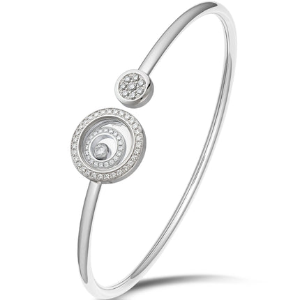 HAPPY SPIRIT BANGLE SILVER DIAMOND BRACELET