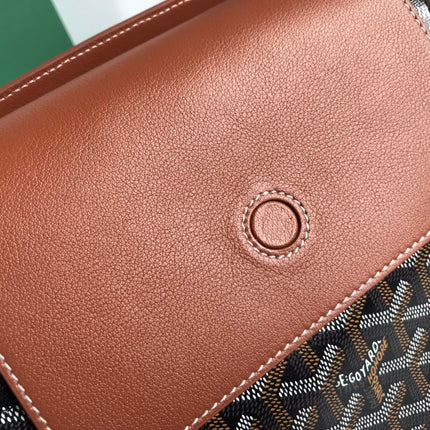 GOYA 26S ROUETTE PM TOTE BAG 30MM IN BROWN CANVAS AND CALFSKIN