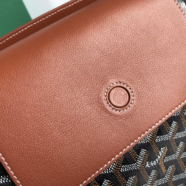 GOYA 26S ROUETTE PM TOTE BAG 30MM IN BROWN CANVAS AND CALFSKIN
