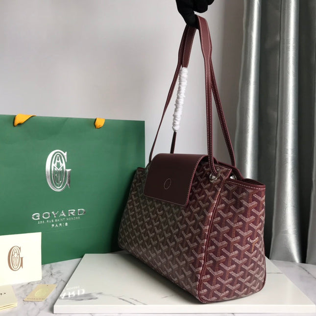 ROUETTE PM TOTE BAG 30 IN BURGUNDY RED CANVAS