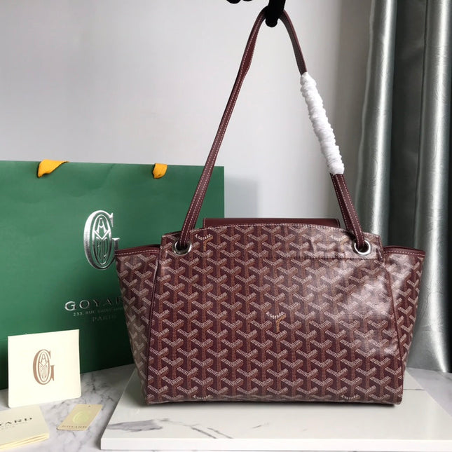 ROUETTE PM TOTE BAG 30 IN BURGUNDY RED CANVAS