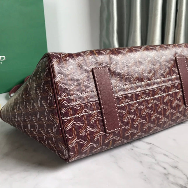 ROUETTE PM TOTE BAG 30 IN BURGUNDY RED CANVAS