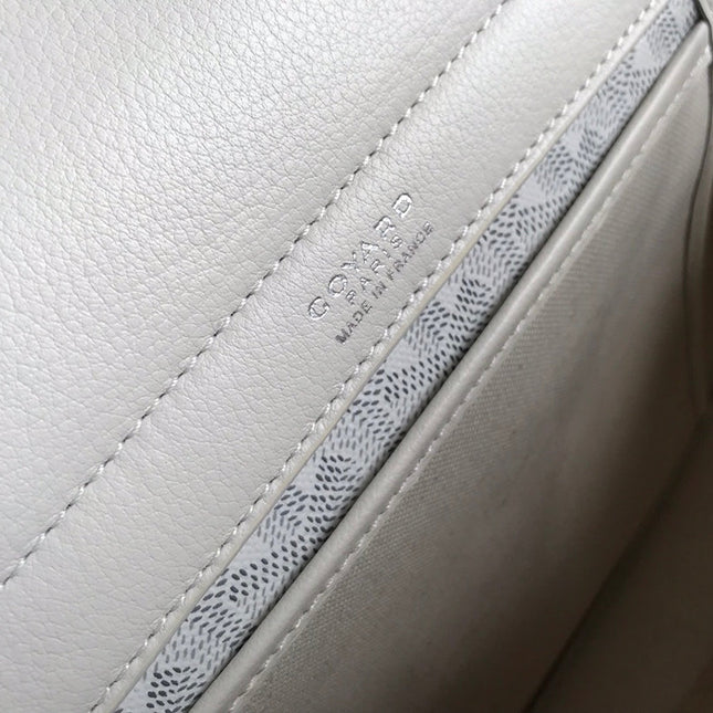 GOYA 26S ROUETTE PM TOTE BAG 30MM IN IVORY WHITE CANVAS AND CALFSKIN