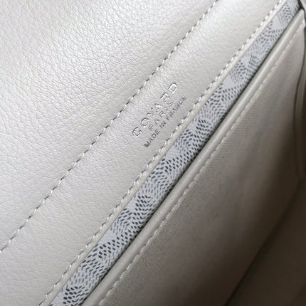 GOYA 26S ROUETTE PM TOTE BAG 30CM IN IVORY WHITE CANVAS AND CALFSKIN