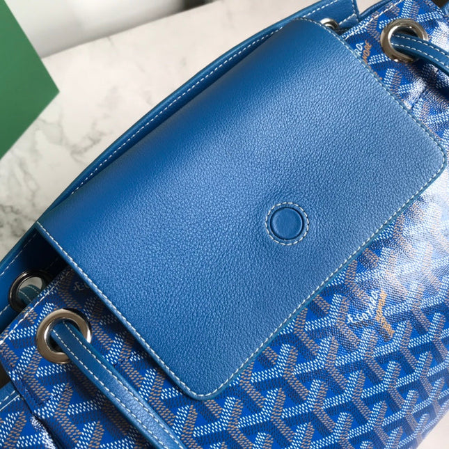 GOYA 26S ROUETTE PM TOTE BAG 30MM IN BLUE CANVAS AND CALFSKIN