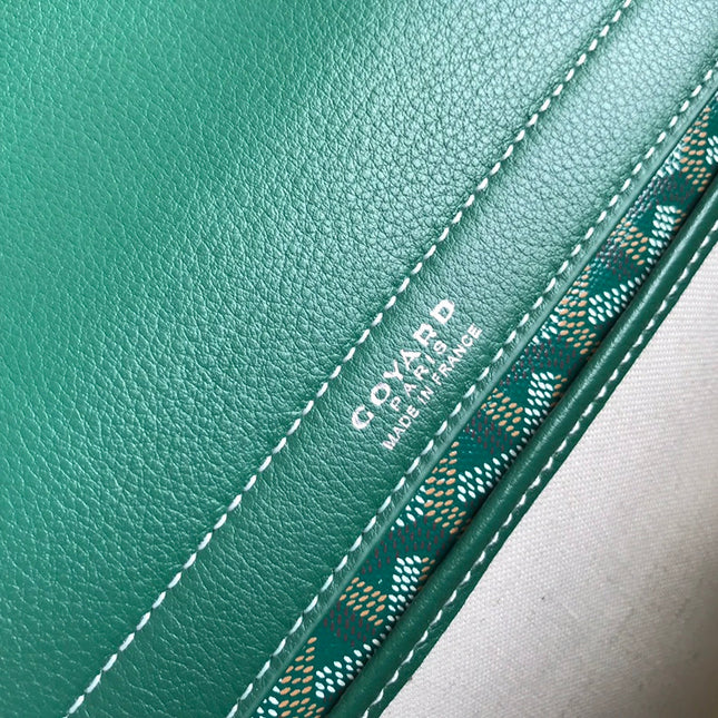 GOYA 26S ROUETTE PM TOTE BAG 30MM IN DARK GREEN CANVAS AND CALFSKIN