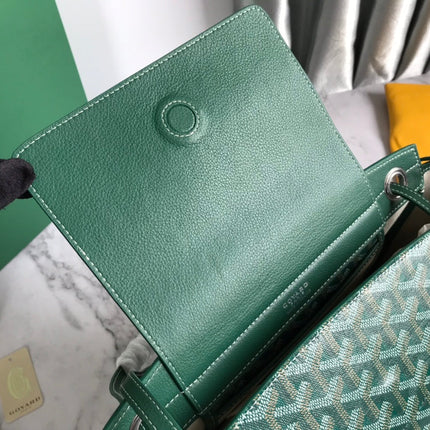 GOYA 26S ROUETTE PM TOTE BAG 30MM IN DARK GREEN CANVAS AND CALFSKIN