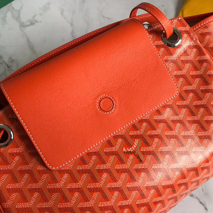 GOYA 26S ROUETTE PM TOTE BAG 30MM IN ORANGE CANVAS AND CALFSKIN